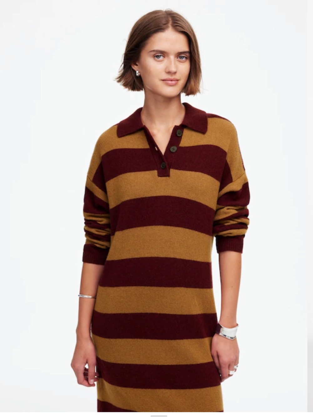 Madewell Relaxed Sweater Dress in Stripe NWT Size Medium